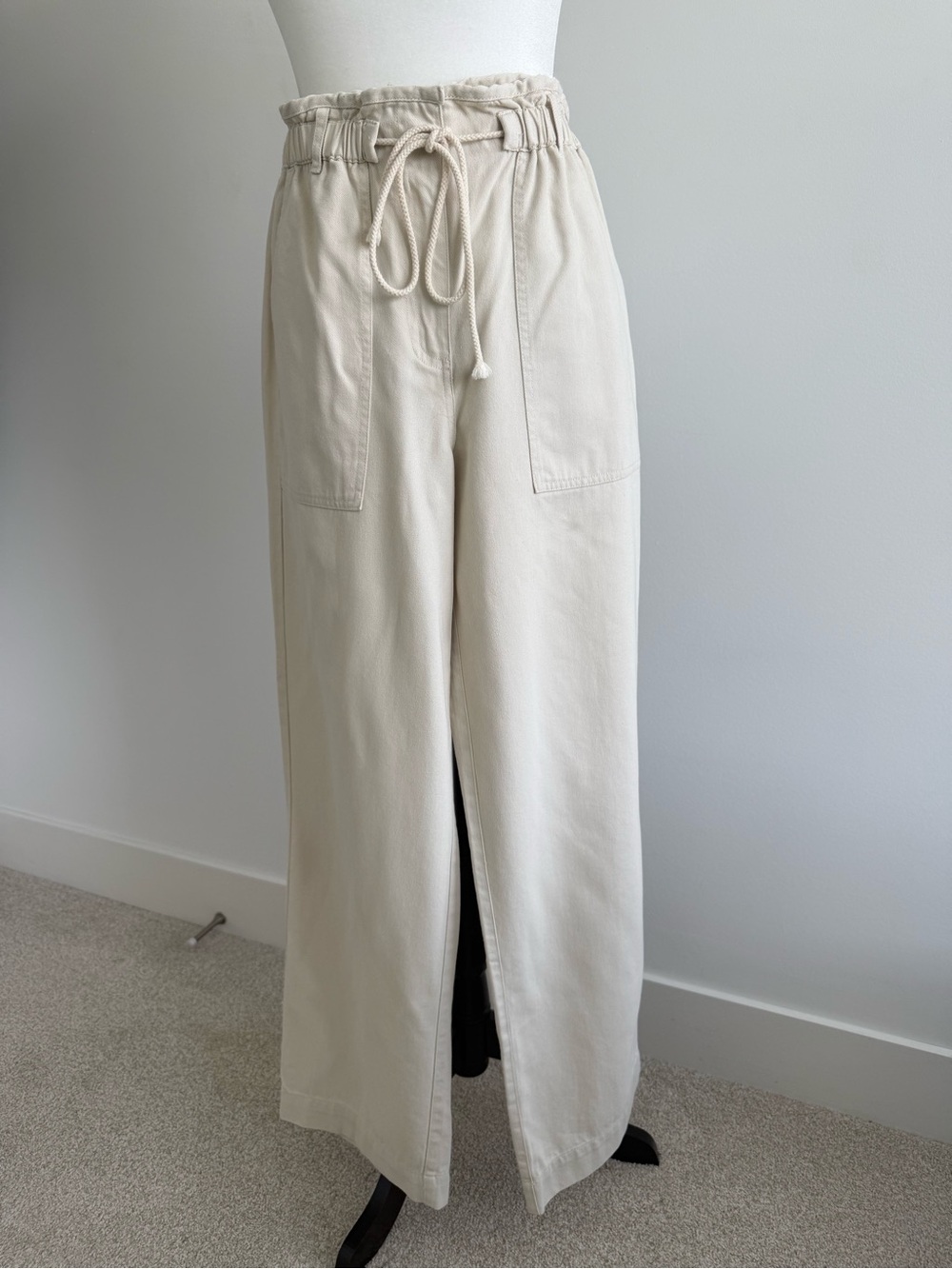 Dex Cream Brand New Drawstring Paperbag Waist Pants